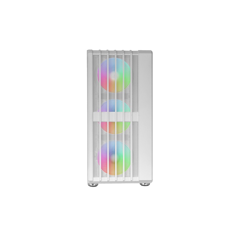 Caja Atx Semitorre Gaming Mars Gaming Mcvaultw Frontal Blanco Malla Vertical 4x120mm Argb 3xpci Vert