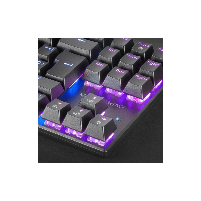 Teclado Mecanico Compackto Tkl Mars Gaming Mk80 Italiano Black Iluminacion 12efecto Switch Rojo Rgb Pr De 1000hz Anti-ghostin