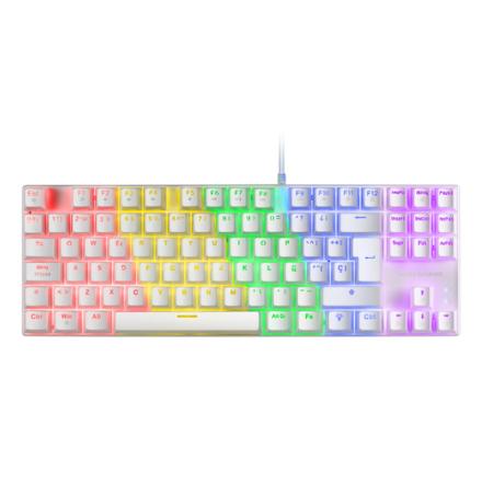 Teclado Mecanico Compackto Tkl Mars Gaming Mk80 Italiano White Iluminacion 12efectos Switch Marron  Rgb Pr De 1000hz Anti-gho