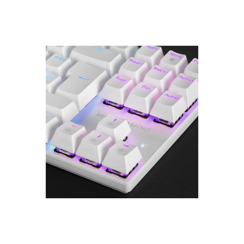 Teclado Mecanico Compackto Tkl Mars Gaming Mk80 Italiano White Iluminacion 12efectos Switch Marron  Rgb Pr De 1000hz Anti-gho