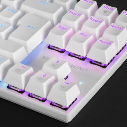Teclado Mecanico Compackto Tkl Mars Gaming Mk80 Italiano White Iluminacion 12efectos Switch Rojo Rgb Pr De 1000hz Anti-ghosti