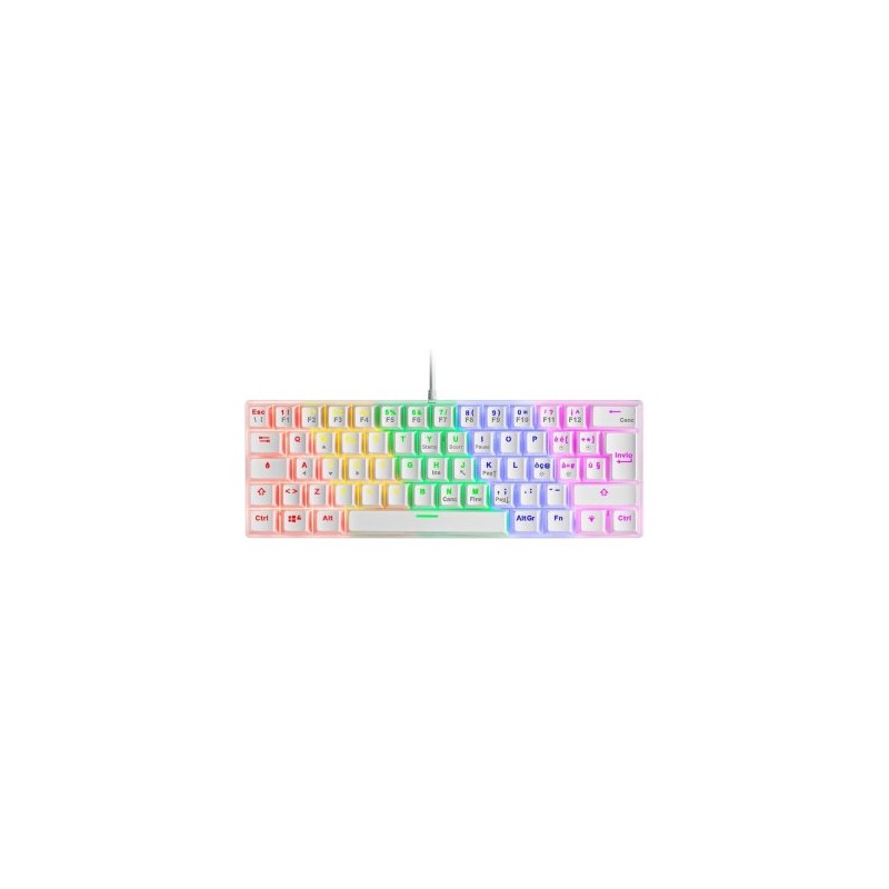 Teclado Mecanico Ultra Compacto Mars Gaming Mk60r Italiano White Switch Rojo Pr De 100hz Anti-ghosting Avanzado Iluminacion R