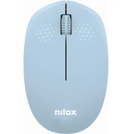 Nilox ratón wireless, 1000 dpi, 3 botones, azul