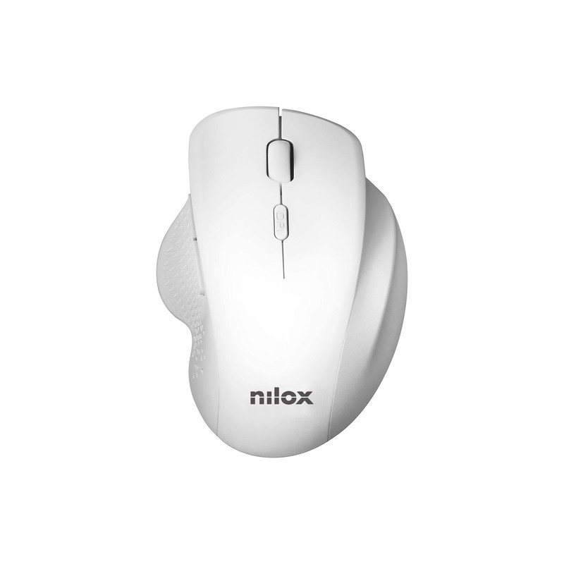 Nilox ratón wireless 3200 dpi, 2.4g, blanco