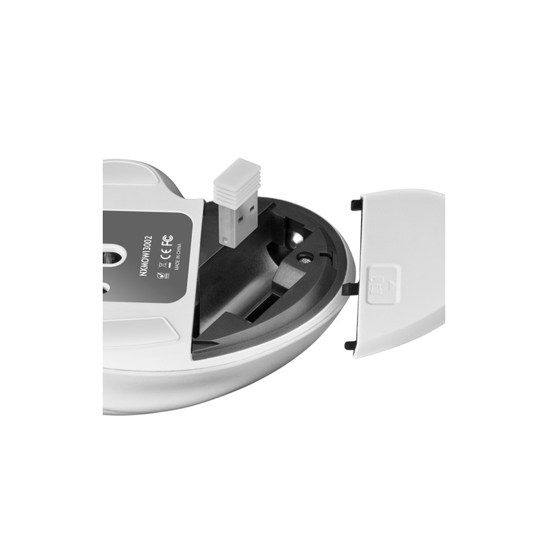 Nilox ratón wireless 3200 dpi, 2.4g, blanco