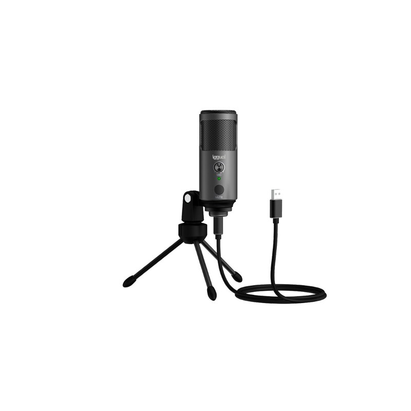 Iggual micrófono condensador podcasting pro gris