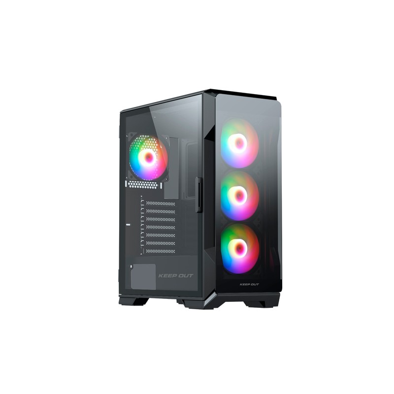 Caja E-atx Torre Approx Xc-901 Pro 2x3.5” 3x2.5” 1xusb-c 1xusb3.0 Gpu Max. 315mm Cristal Con Bisagracolor Negro
