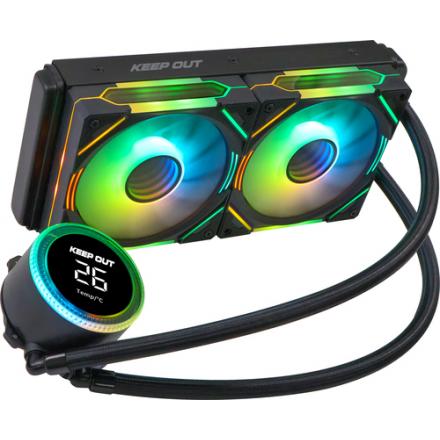 Sistema De Refrigeracion Liquida Approx Xwc-240 Pro Argb Intel Y Amd Ventilador 2x120mm Display Tempcolor Negro