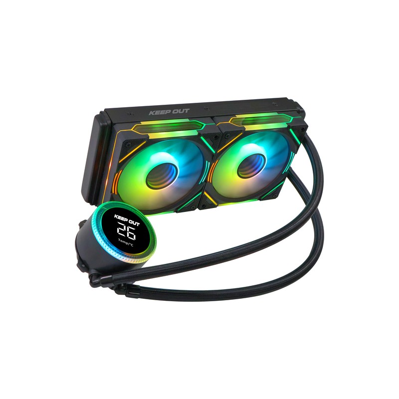 Sistema De Refrigeracion Liquida Approx Xwc-240 Pro Argb Intel Y Amd Ventilador 2x120mm Display Tempcolor Negro