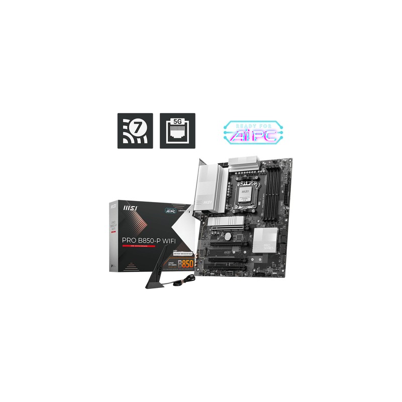 PLACA BASE MSI PRO B850-P WIFI PCI-E x16 Gen5, M.2 Gen5