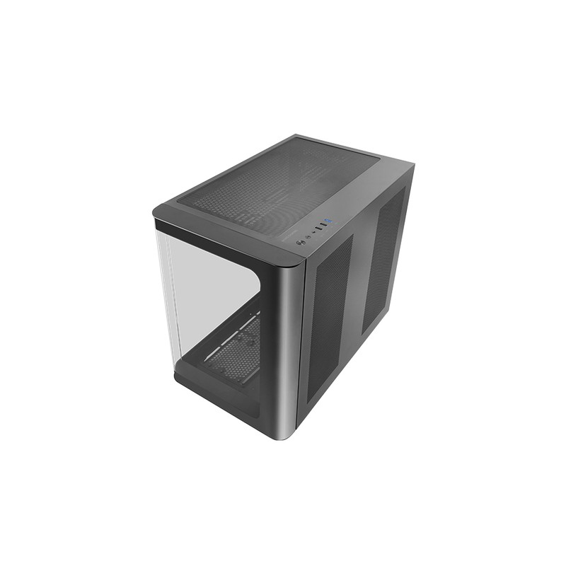 Caja Atx Semitorre Gaming Mars Gaming Mcfusion Cristal Curvado Gpu 445mm 2x3.5 3x2.5 Negro