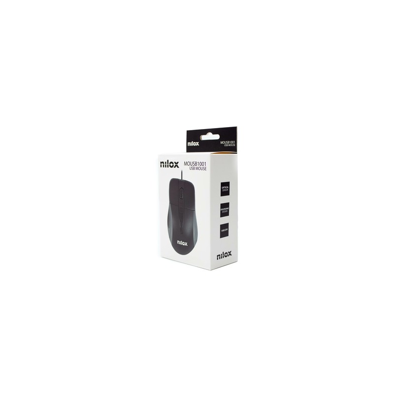 Nilox ratón óptico mousb1001 1000 dpi negro