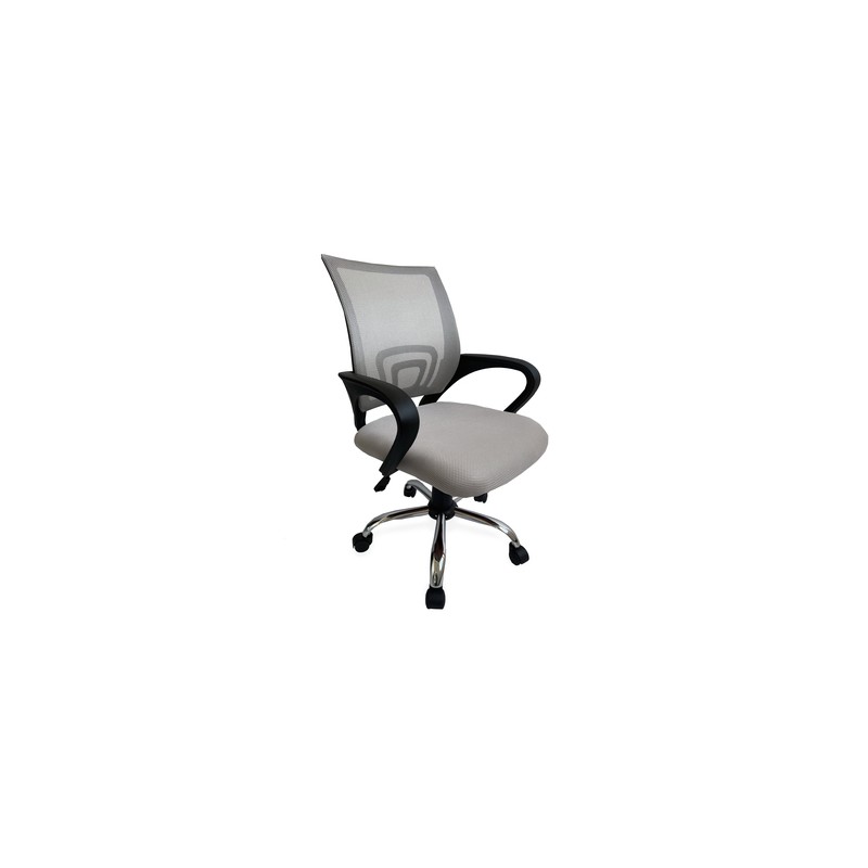 Silla De Oficina Equip De Malla Color Gris Claro Recubrimiento Pu De Alta Calidad Diseño Ergonomico