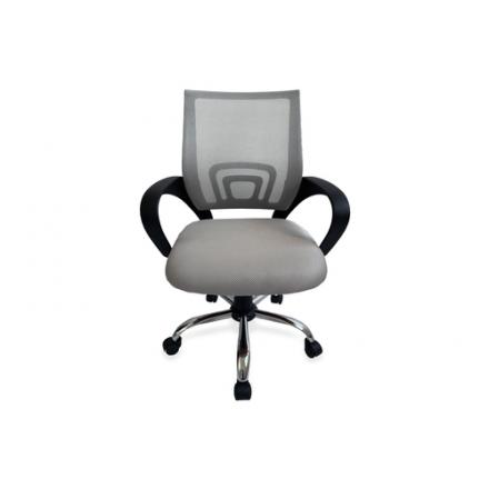 Silla De Oficina Equip De Malla Color Gris Claro Recubrimiento Pu De Alta Calidad Diseño Ergonomico
