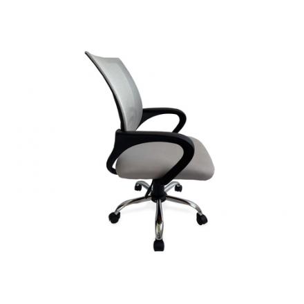 Silla De Oficina Equip De Malla Color Gris Claro Recubrimiento Pu De Alta Calidad Diseño Ergonomico
