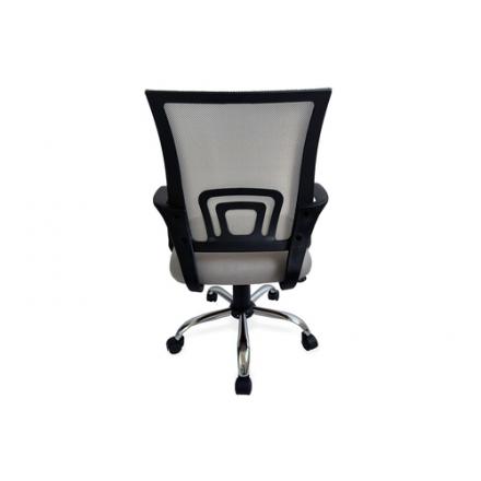 Silla De Oficina Equip De Malla Color Gris Claro Recubrimiento Pu De Alta Calidad Diseño Ergonomico