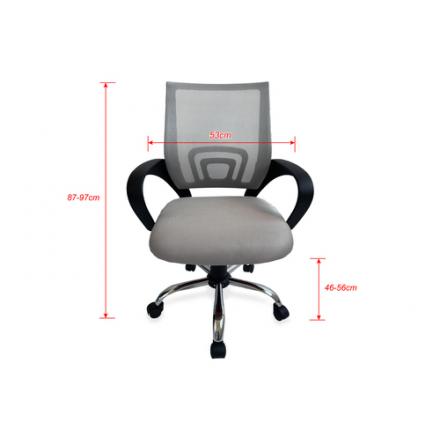 Silla De Oficina Equip De Malla Color Gris Claro Recubrimiento Pu De Alta Calidad Diseño Ergonomico