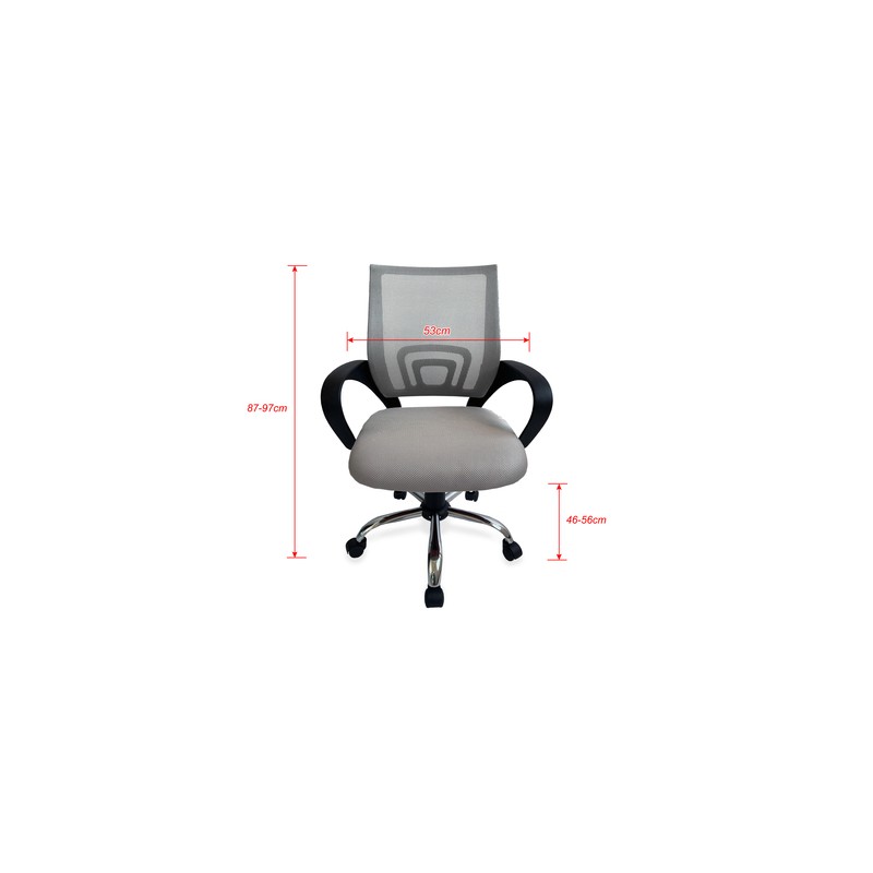 Silla De Oficina Equip De Malla Color Gris Claro Recubrimiento Pu De Alta Calidad Diseño Ergonomico