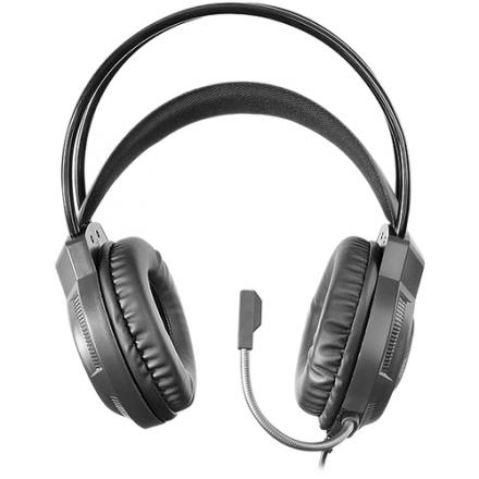 Headset Mars Gaming Mh124 Frgb Jack 3.5mm Alimentacion Usb Control Volumen Color Negro