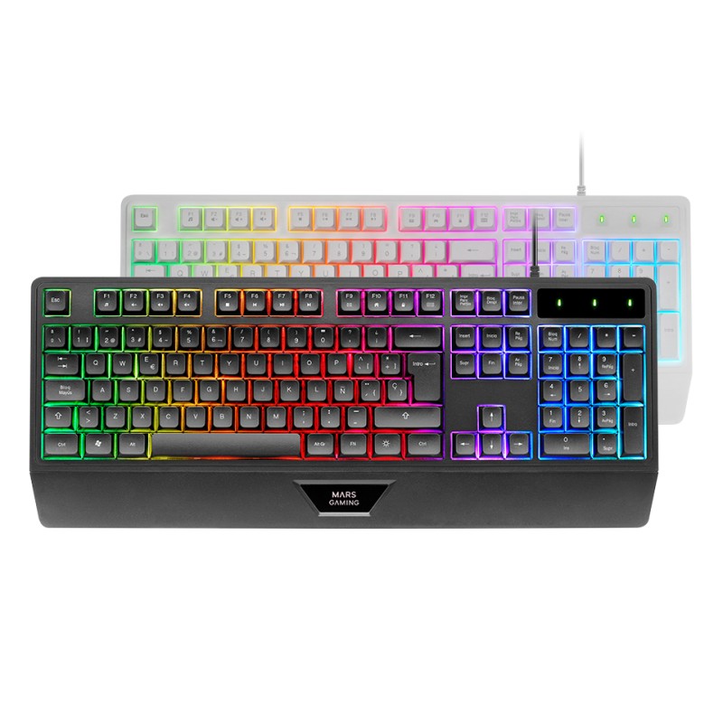 Teclado Mars Gaming Mk124es H-mech Frgb Rainbow Color Negro