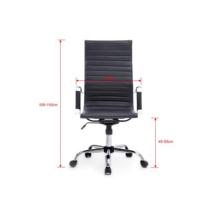 Silla De Oficina Equip Respaldo Alto Color Negro Recubrimiento Pu De Alta Calidad Ergonomica