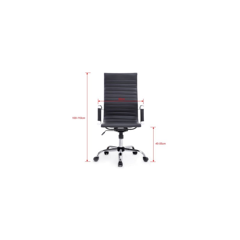 Silla De Oficina Equip Respaldo Alto Color Negro Recubrimiento Pu De Alta Calidad Ergonomica