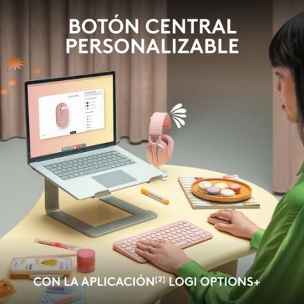 RATON LOGITECH PEBBLE MOUSE M350S ROSA BLUETOOTH