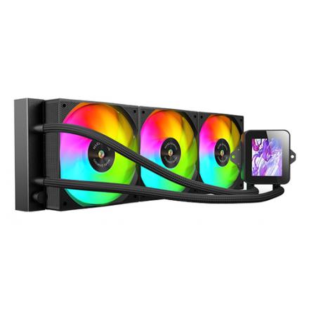 Sistema De Refrigeracion Liquida Mars Gaming Mlvision360 Negro 3x120mm Argb Tpd 500w Pantalla Lcd Para Procesadores Intel Y