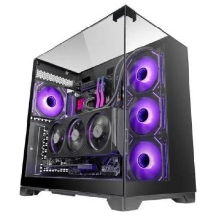 CAJA ATX SEMITORRE GAMING MARS GAMING MCVISION TRIPLE CRISTAL TEMPLADO GPU 415mm 1x3.5 3x2.5 NEGRO