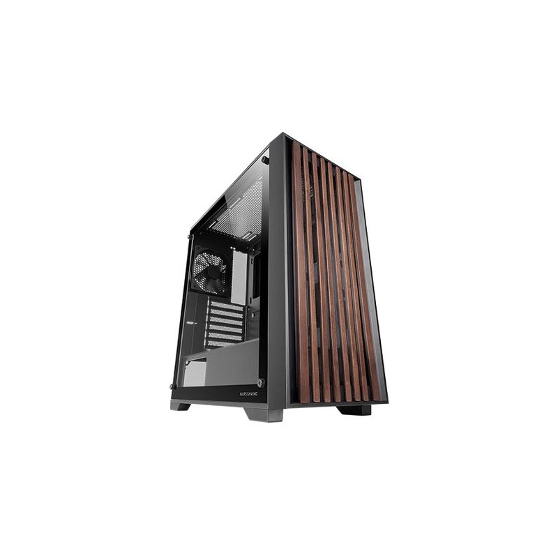 CAJA ATX SEMITORRE MARS GAMING MCWOODC FRONTAL MADERA CRISTAL TEMPLADO 2x3.5 3x2.5 GPU 365mm