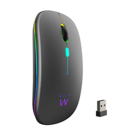 Ewent ratón inalámbrico recarg. dual bt/wifi, rgb