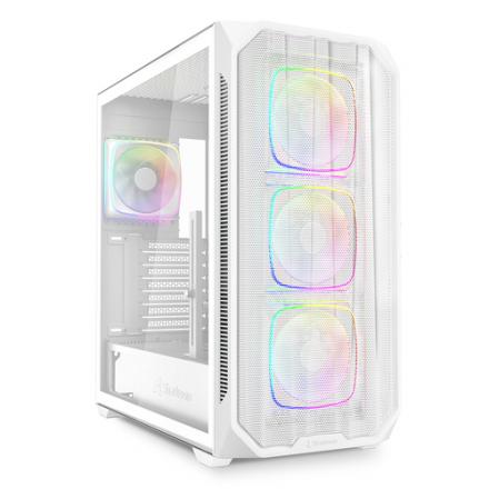 CAJA GAMING SHARKOO NAK5M RGB ATX BLANCO 4XVENT 120MM 3XUSB SN FUENTE