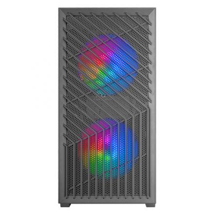 CAJA MICROATX GAMING MARS GAMING MCVORTEX CRISTAL TEMPLADO FRONTAL MESH GPU 273mm 1x3.5 2x2.5 NEGRO