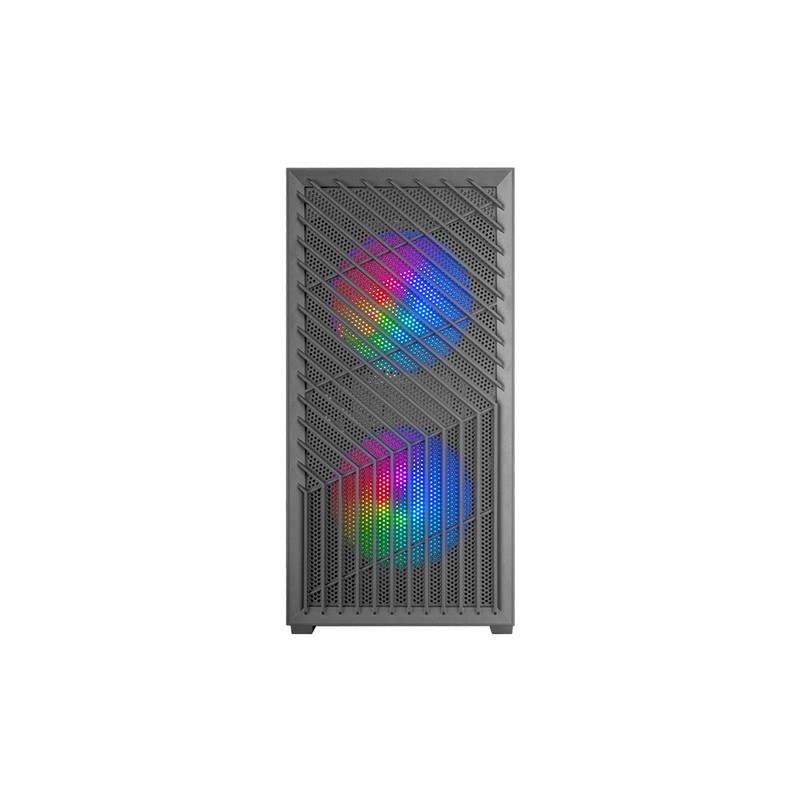 CAJA MICROATX GAMING MARS GAMING MCVORTEX CRISTAL TEMPLADO FRONTAL MESH GPU 273mm 1x3.5 2x2.5 NEGRO