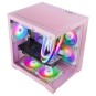 CAJA MICROATX CUBE MARS GAMING MC-VIEW2P ROSA CRISTAL CONTINUO GPU 330mm 1x3.5 3x2.5