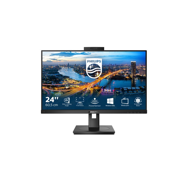 MONITOR 24" DP HDMI DVI-D VGA PHILIPS 242B1H/00 IPS FHD 75hz 4ms 300cd VESA 100x100 2x2W WEBCAM NEGR