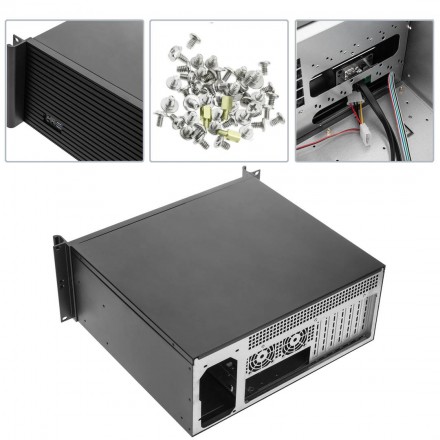 Caja rack 19" IPC ATX 4U 5x3.5" fondo 390mm