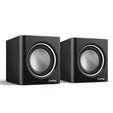 ALTAVOCES 2.0 HAMA SONIC MOBIL 185 JACK 3.5mm ALIMENTADO POR USB CONTROL DE VOLUMEN COLOR NEGRO