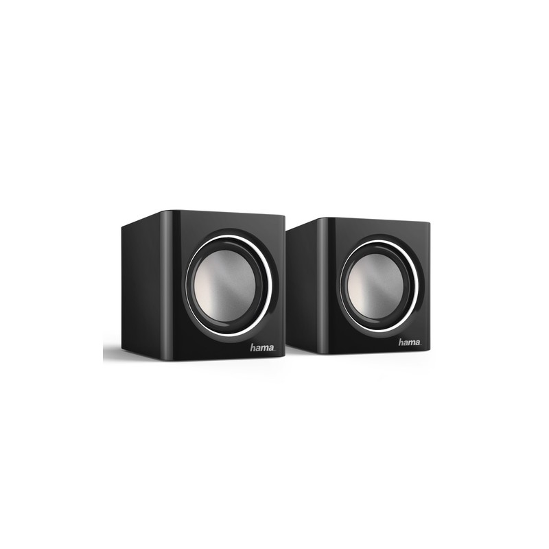 ALTAVOCES 2.0 HAMA SONIC MOBIL 185 JACK 3.5mm ALIMENTADO POR USB CONTROL DE VOLUMEN COLOR NEGRO