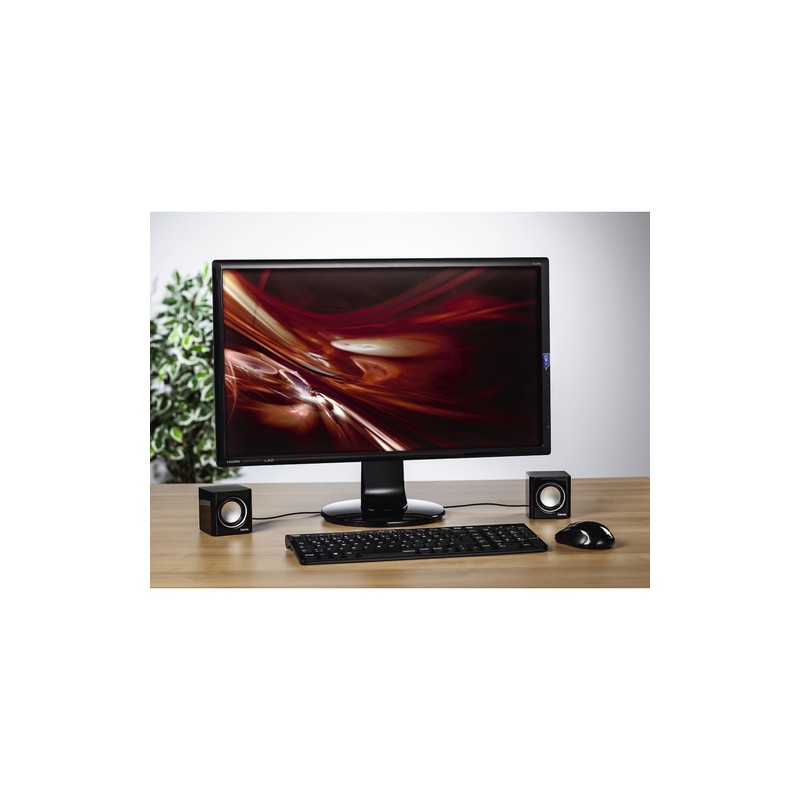 ALTAVOCES 2.0 HAMA SONIC MOBIL 185 JACK 3.5mm ALIMENTADO POR USB CONTROL DE VOLUMEN COLOR NEGRO