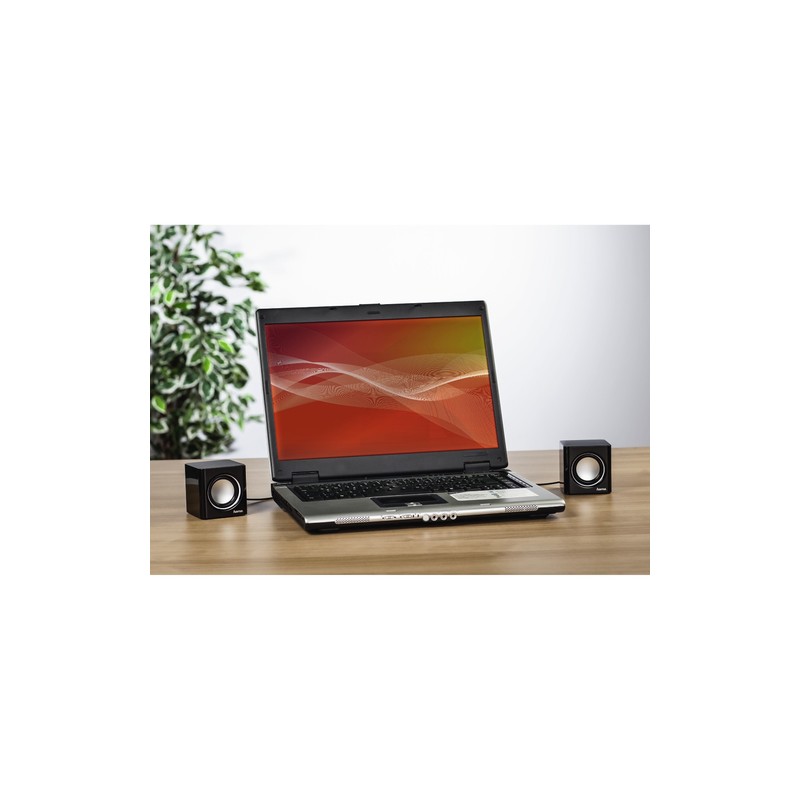 ALTAVOCES 2.0 HAMA SONIC MOBIL 185 JACK 3.5mm ALIMENTADO POR USB CONTROL DE VOLUMEN COLOR NEGRO