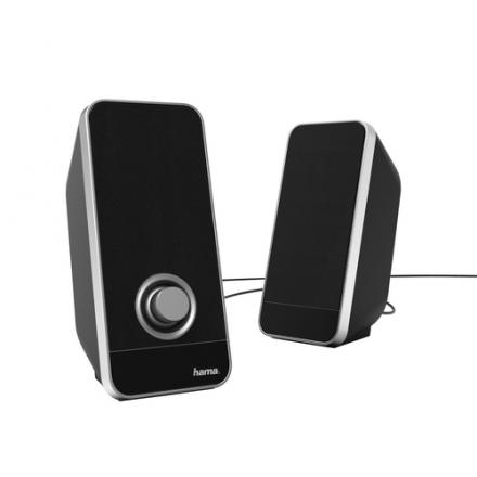 ALTAVOCES 2.0 HAMA SONIC LS-206 JACK 3.5mm ALIMENTADO POR USB CONTROL DE VOLUMEN COLOR NEGRO