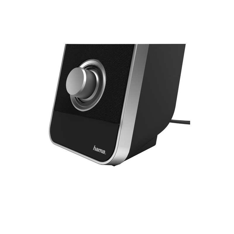 ALTAVOCES 2.0 HAMA SONIC LS-206 JACK 3.5mm ALIMENTADO POR USB CONTROL DE VOLUMEN COLOR NEGRO
