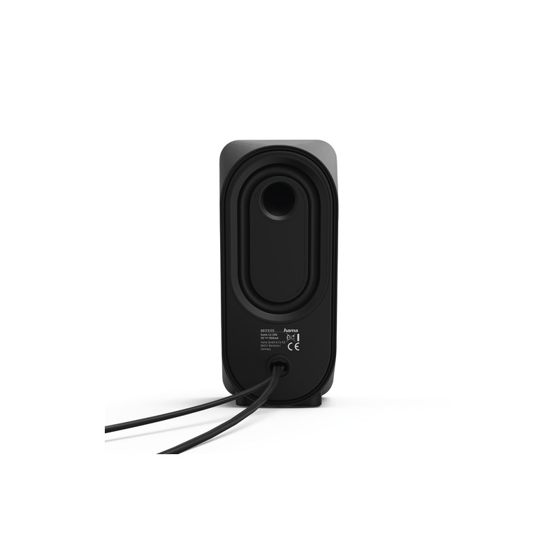 ALTAVOCES 2.0 HAMA SONIC LS-206 JACK 3.5mm ALIMENTADO POR USB CONTROL DE VOLUMEN COLOR NEGRO