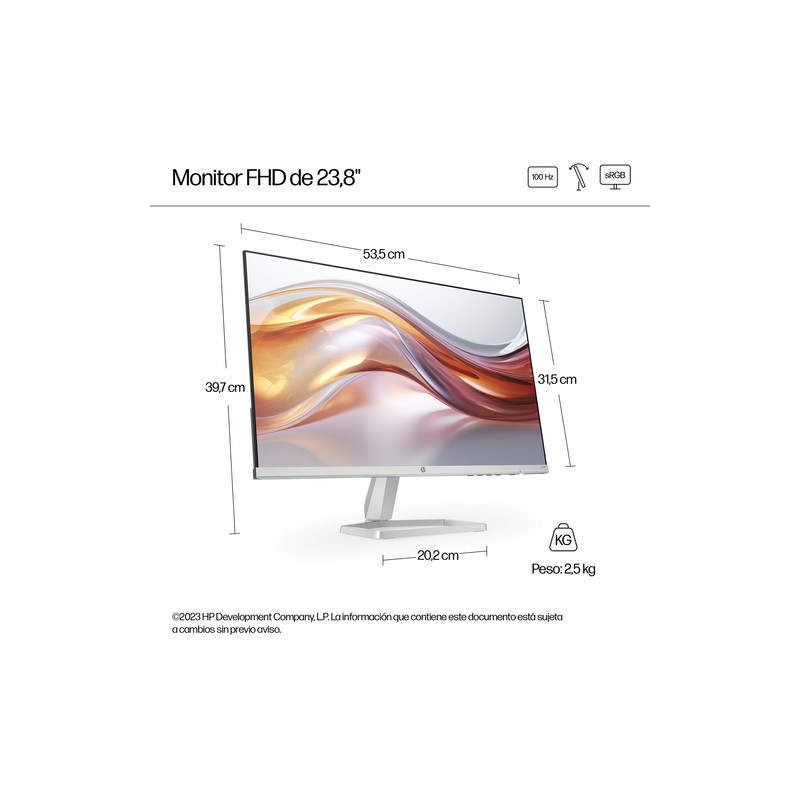MONITOR HP 524sf S5 FHD 24" IPS HDMI VGA 100Hz 5ms PLATA