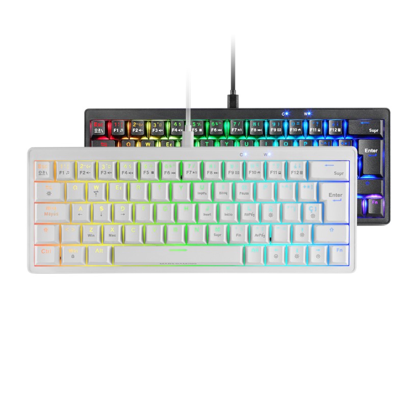 Mars gaming teclado mkminipro mecánico rgb blanco