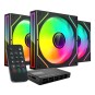 KIT 3xVENTILADOR INTERNO ARGB MARS GAMING MF3DPROKIT NEGRO 120mm ARGB ARGB HUB RF REMOTE