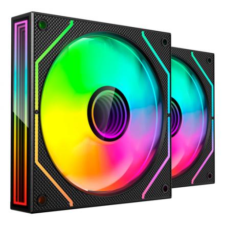 KIT 2xVENTILADOR INTERNO ARGB MARS GAMING MF3DPROX2 NEGRO 120mm ARGB 360º PWM