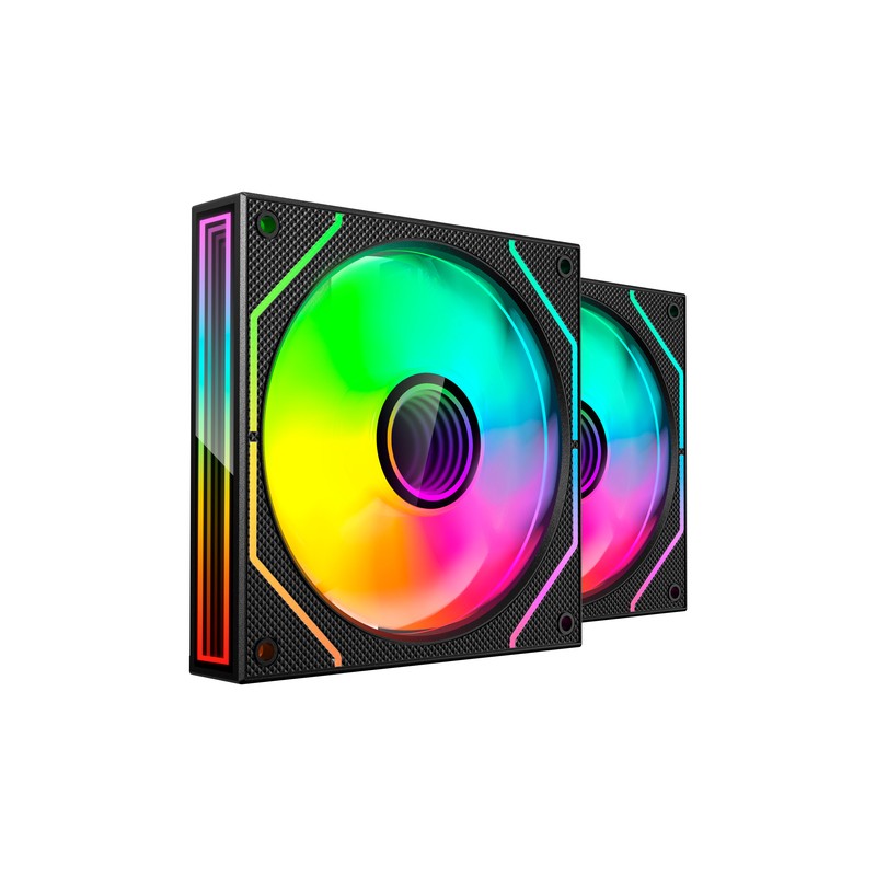 KIT 2xVENTILADOR INTERNO ARGB MARS GAMING MF3DPROX2 NEGRO 120mm ARGB 360º PWM