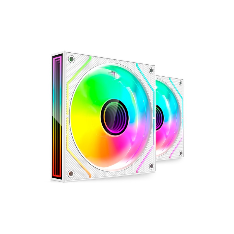 KIT 2xVENTILADOR INTERNO ARGB MARS GAMING MF3DPROX2 BLANCO 120mm ARGB 360º PWM